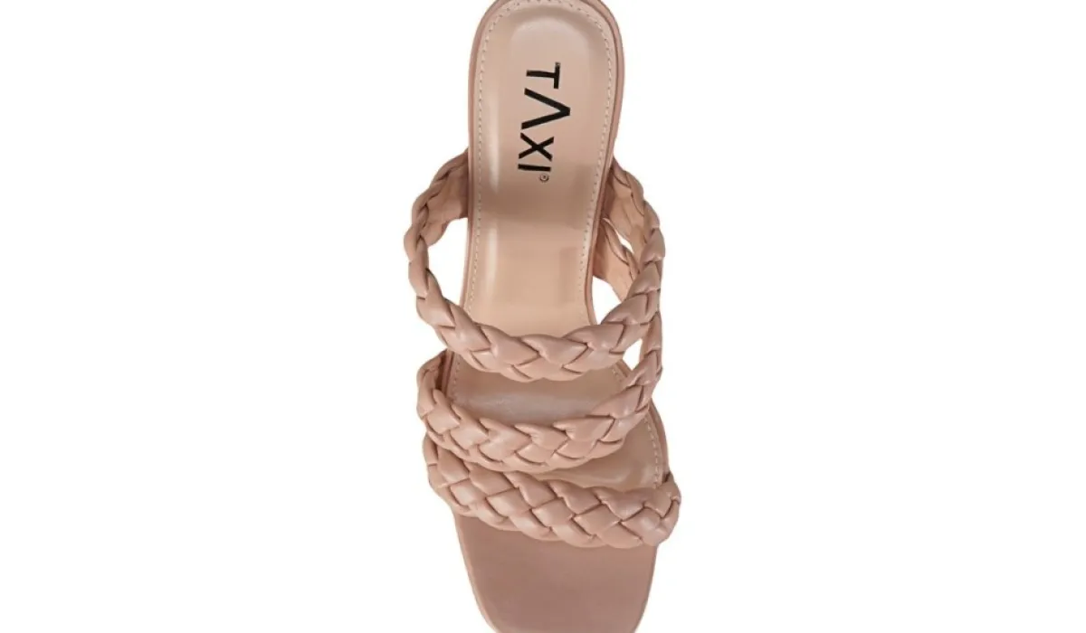 Taxi Talons^Chaussure Habillee A Talon Bloc Avec Bride Tressee Polly Pour Femmes