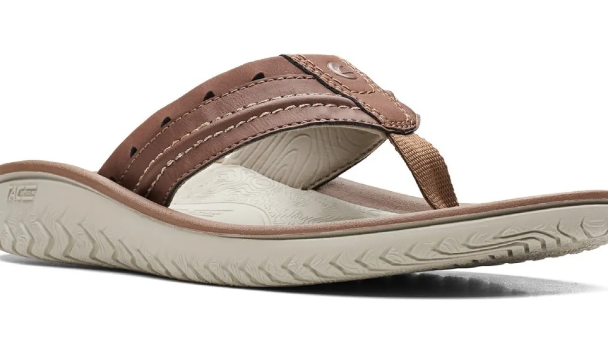 Clarks Sandales^Tong Wesley Avec Bride Roulee Entre Les Orteils Pour Hommes