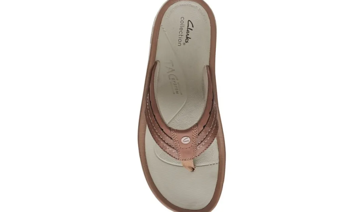 Clarks Sandales^Tong Wesley Avec Bride Roulee Entre Les Orteils Pour Hommes